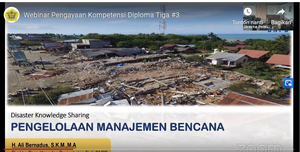 Webinar Nasional “Peran Ahli Gizi dalam Penatalaksanaan Kebencanaan di Masa Pandemi”, 26 Oktober 2020