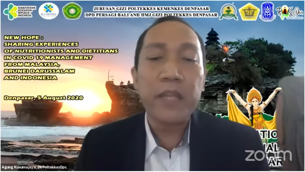 Internasional Webinar “New Hope: Sharing Experiences of Nutritionists and Dietitien in Covid 19 Management from Malaysia, Brunei Darussalam, and Indonesia”, 5 Agustus 2020